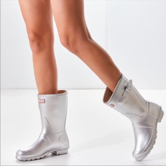 short silver hunter boots